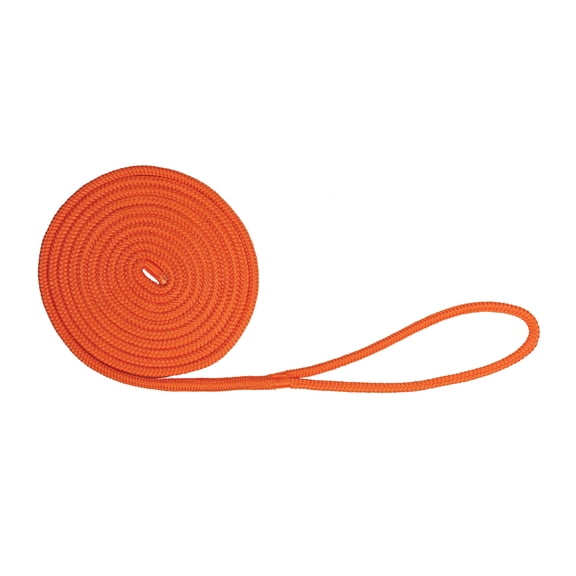 Extreme Max 3006.2429 BoatTector Double Braid Nylon Dock Line - 3/8" x 15', Neon Orange