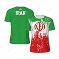 thumbnail image 2 of Exclusive design Iran Flag Grain 3D Printed Men For Running Bike Soccer Tennis Fitness Sports tshirt Mesh Fans Short T-shirt, 2 of 10