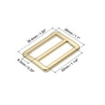 thumbnail image 2 of Uxcell 1 1/4 Inch Tri-Glide Slide Buckles, 8 Pack Metal Webbing Strap Fastener for Backpack Bag Belt, Gold, 2 of 5
