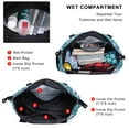 thumbnail image 3 of HAWEE Expandable Duffel Bag for Women with Trolley Sleeve and Wet Pocket Water Repellent Weekender Travel Tote Large Capacity Carry On Overnight Luggage for Gym/ Trip/ Camping/ Beach, Tide, 3 of 7