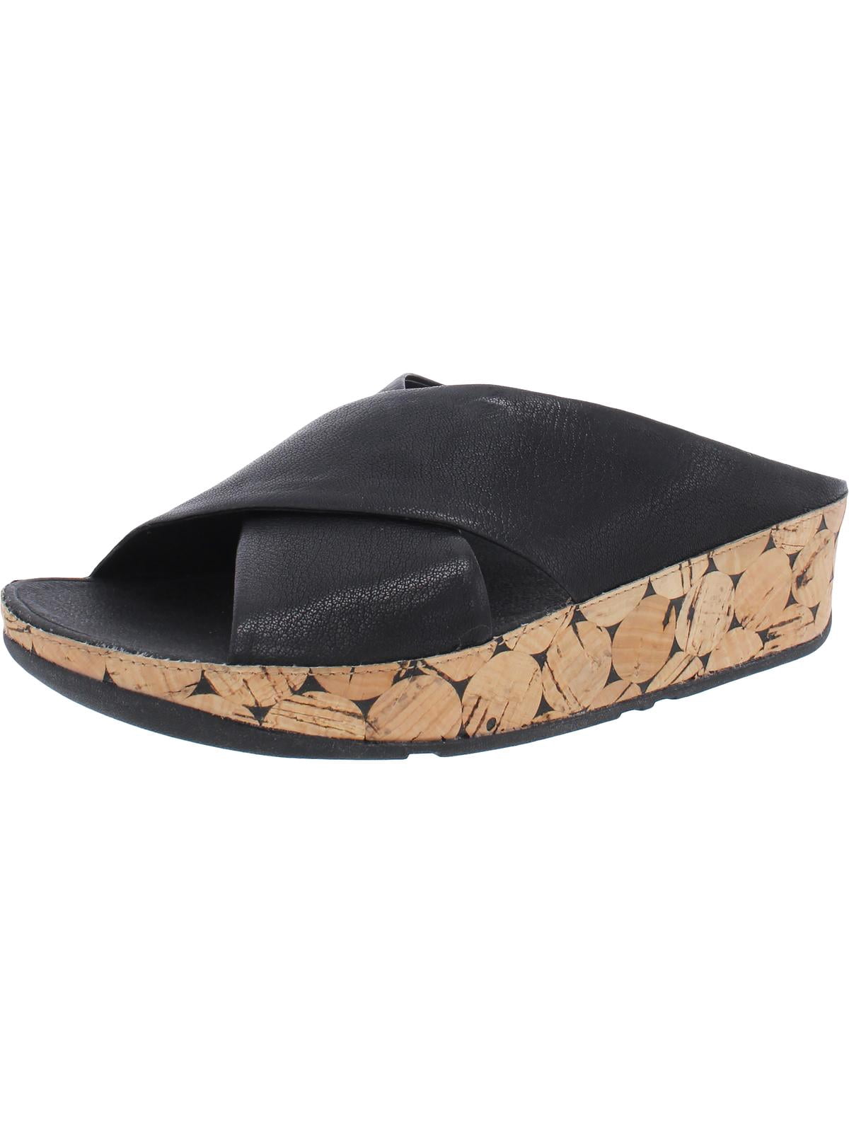 Fitflop Womens Kys Leather Crisscross Slide Sandals - Walmart.com