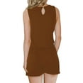 thumbnail image 5 of asdoklhq 2025 Summer Fall Shorts for Women Clearance $5, Womens Plus size Women's Scoop Neck Sleeveless Casual Short Jumpsuit Rompers with Pockets, 5 of 9