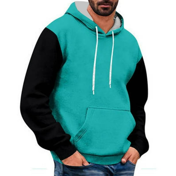WILLBEST Sudaderas Hombre Men'S Versatile Simp Le Colorblocking Casual Sport Drawstring Hooded Sweatshirt XXGrande