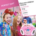 thumbnail image 4 of KLIM Candy Kids Portable Boombox, CD Player, FM Radio for Kids & Toddlers - Pink, 4 of 5
