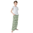 thumbnail image 4 of FORMRS Kids Pajama Pants with Pockets Size 6-8Y Boys Lounge Sleep Bottoms, Green Flower Pattern, 4 of 8