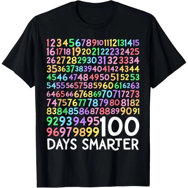 Camiseta de Maestra 100 Días Más Inteligente - 100mo Día de Clases - Talla Extra Grande y Más (S-4XL) - Mujer - Blanco y Negro
