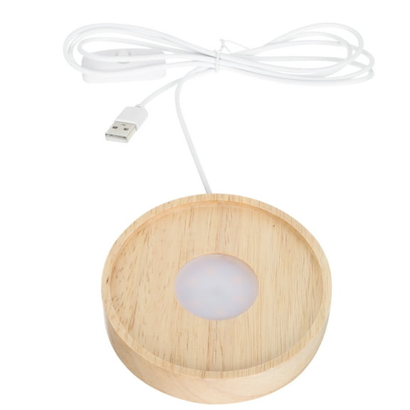 DIY Wooden Night Light Base 1 Set Crystal Ball Display Stand Luminous Lighted Base