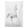 thumbnail image 3 of Ambesonne Black and White Tablecloth Rectangular Table Cover, White Stallion, 52"x70", White and Black, 3 of 4
