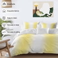thumbnail image 3 of 3 Piece Lemon Yellow White Duvet Cover Set Full Size,Microfiber Comforter/Quilt Cover with Corner Ties and 2 Pillowcases,Gradient Vertical Stripes Geometric All Season Bedding with Zipper Closure, 3 of 8