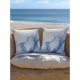 thumbnail image 5 of Outdoor Pillows Waterproof, Blue Marble Bedding Throw Pillows with Insert for Couch Sofa Bed, Gradual Modern Abstract Art 18x18 Inch Pillowcases Decorative Camping Patio Pillow Set of 1, 5 of 8