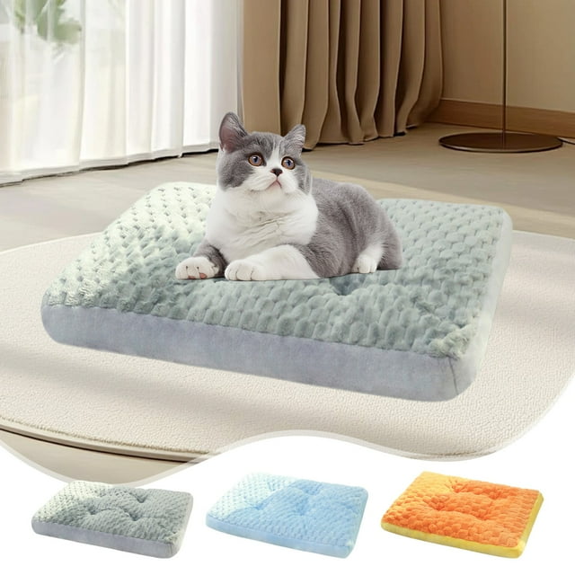 Fiudx Colchón para Mascotas, Diseño Suave y Grueso, Cómodo Soporte para Dormir, Funda Extraíble y Lavable, Base Antideslizante, Ideal para Perros Pequeños y Medianos, Gatos, Espacio Acogedor para Dor