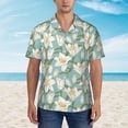 thumbnail image 4 of Balery Lilies Flowers Print Men's Hawaiian Shirts Short Sleeve Beach Shirt Relaxed Fit Vacation Button Down Shirts-Small, 4 of 9