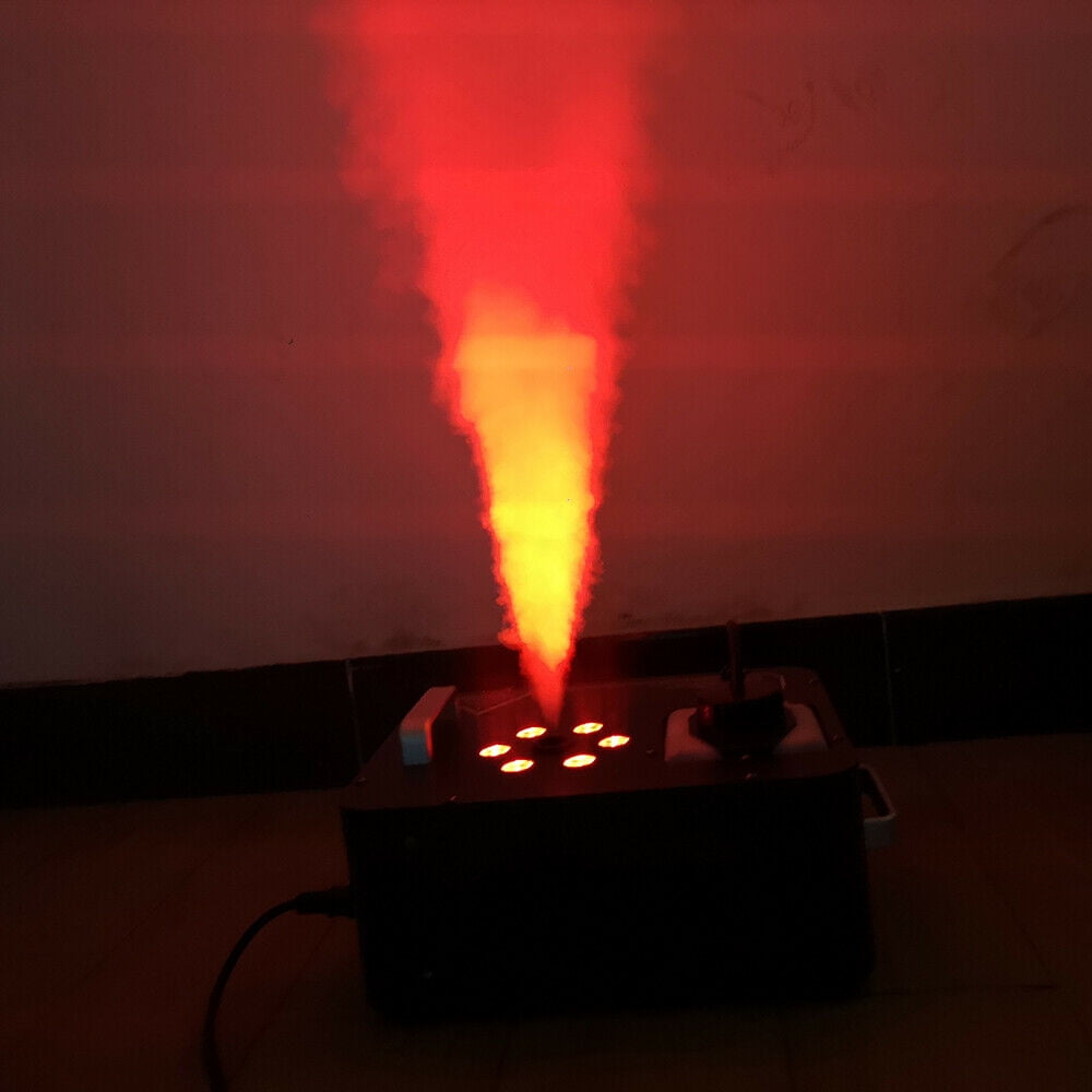 Miumaeov 3IN1 RGB 6 LED Geyser Machine Vertical DJ Smoke Fogger Pyrotechnic Light Effect with Remote