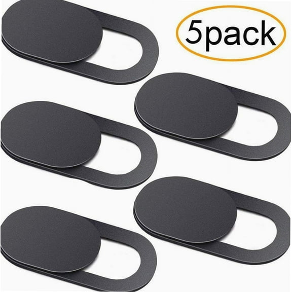 Set of 5 Webcam Cover, Slider Camera Cover, Ultra Thin Webcam Cover, Privacy Protection Camera Cover for MacBook, iPad, iPhone, Laptop, PC, Smartphones, Tablets, etc. (Black)