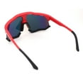 thumbnail image 4 of Large Coverage Mirror Lens Shield Curved Wrap Sport Sunglasses Black Red - Orange Mirror, 4 of 4