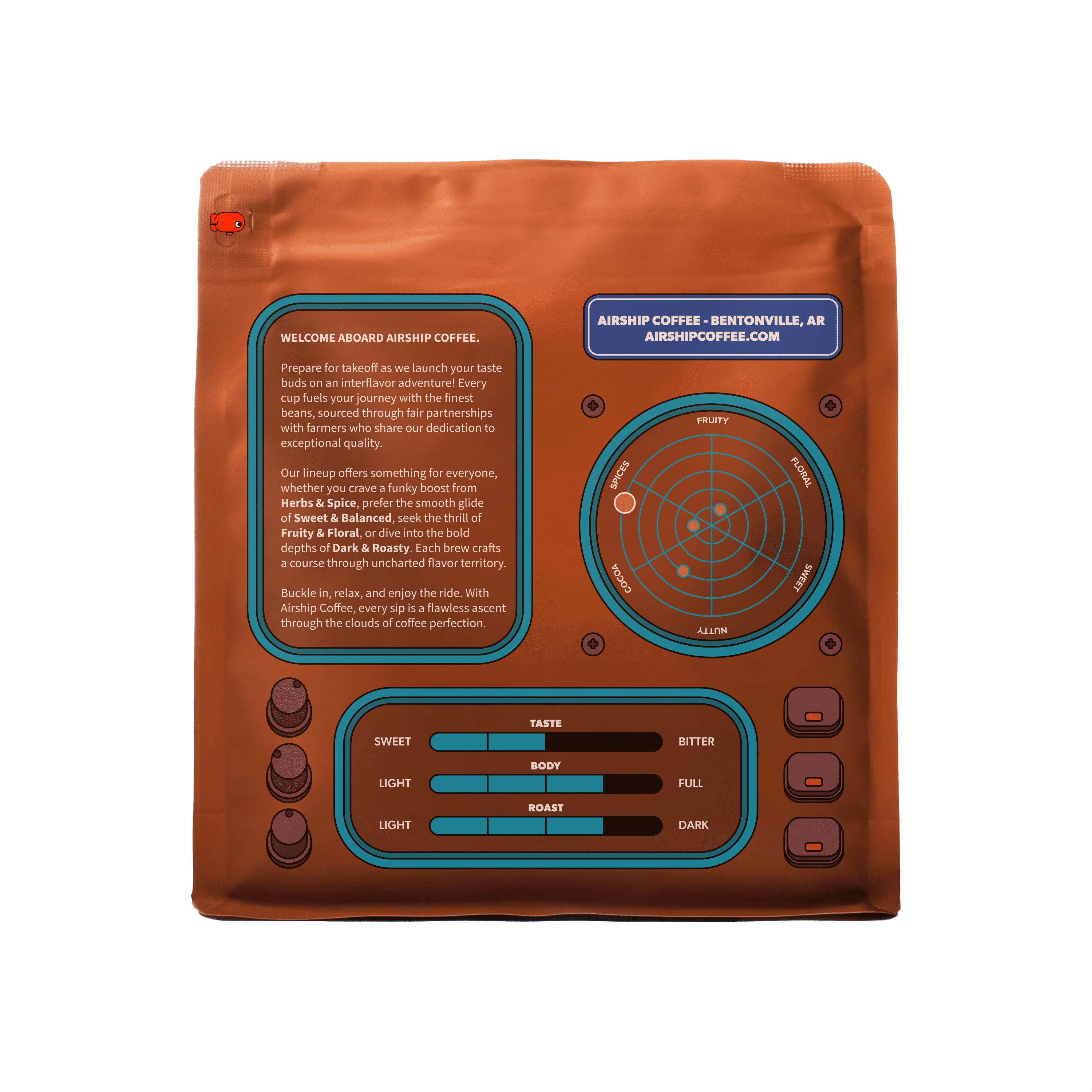(3 pack) Airship Coffee Peru Lima, Specialty Coffee, Light Roast, Whole Coffee Beans, 8.8 oz, Bentonville