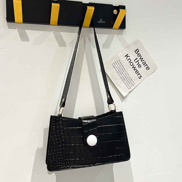Bolso bandolera de un solo hombro de piel de gran capacidad con múltiples compartimentos para mujer