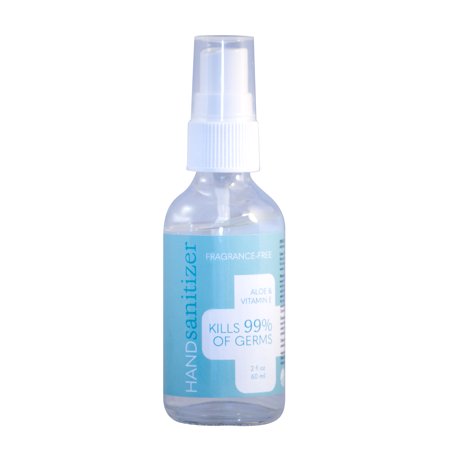 Hand Sanitizer On The Go - Fragrance Free with Aloe and Vitamin E - 3 Pack - 2oz Bottle