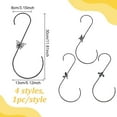 thumbnail image 2 of 4 Pcs 4 Styles Bird Feeders Hangers Iron Hummingbird Feeder Hooks Heavy Duty Plant Hangers Bird Butterfly Bee Shape Bird Feeders Hangers for Hanging Plants Wind Chimes Black DIY, 2 of 6