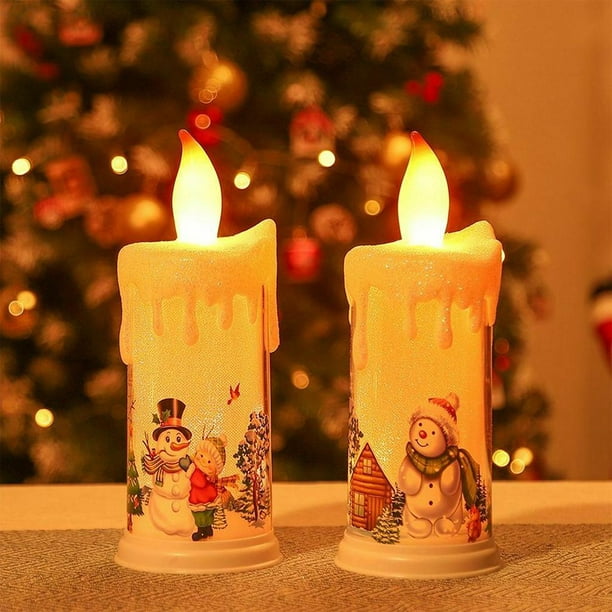 Noël Led Bougie Flammes Fausses Flammes De Bougie Bougie Lumière Noël LED  Bougie Lumière Ampoule Scintillante Lumineuse Flammes à Piles Fausse Bougie  