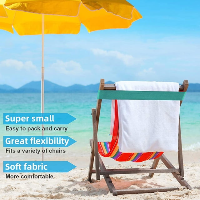 Langgg 4x Colorful Beach Chair Strap And Towel Strap For Easy Securing Portable And Reusable Elastic blue