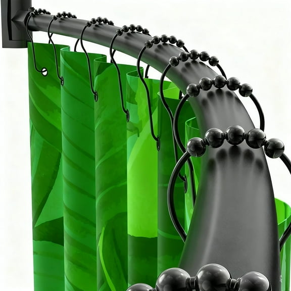 Expandable Curved Shower Curtain Rod, 48-72 Inch Adjustable Stainless Steel Shower Rod for Bathroom, Rustproof Non-Slip Matte Black Shower Rod, Drilling Required, Adds Shower Space, Easy Installation