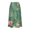 thumbnail image 4 of ClodeEU Women's Summer Striped Print Drawstring Skirt,Loose Casual Skirt with Pocket Green 02,Womens Plus S, 4 of 5