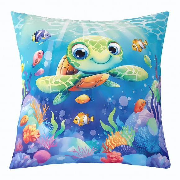 Erosebridal Sea Turtle Throw Pillow Covers 24x24,Sea Animal Pillow Cases for Couch,Teenager Bedroom Decor