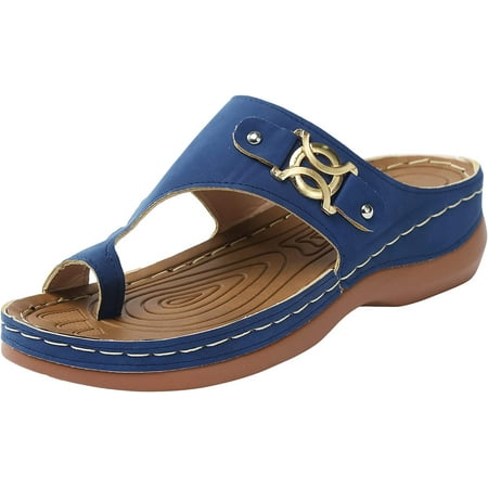 

Black Sandals for Women Low Heel Classic Women Shoes Flip Flops Sandals Comfortable Walking Summer Wedge Embroidered Sandals PPlatform Shoes (Yellow 8)