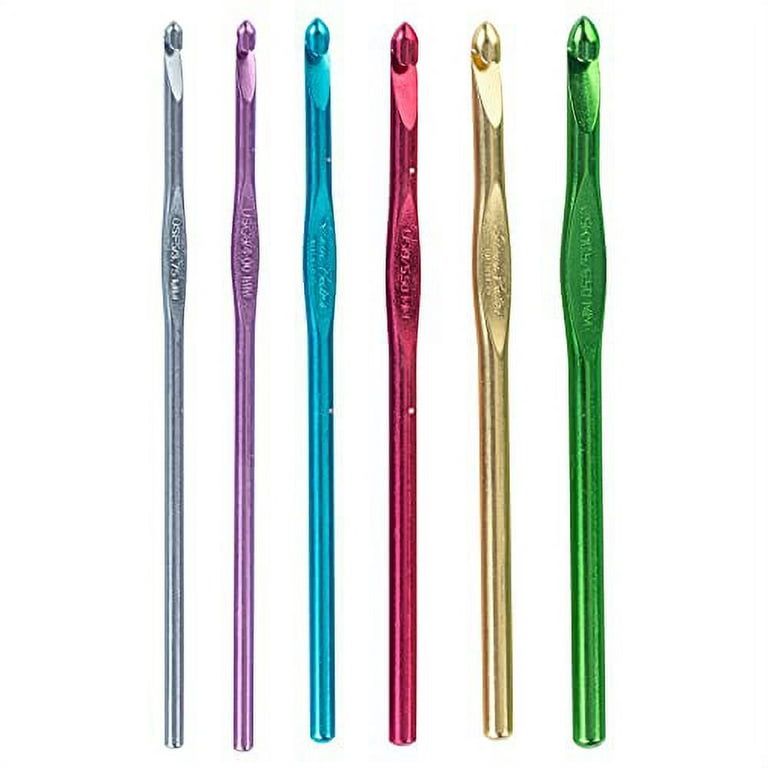 Susan Bates Silvalume Crochet Hook Set in Pouch Sizes F, G, H, I