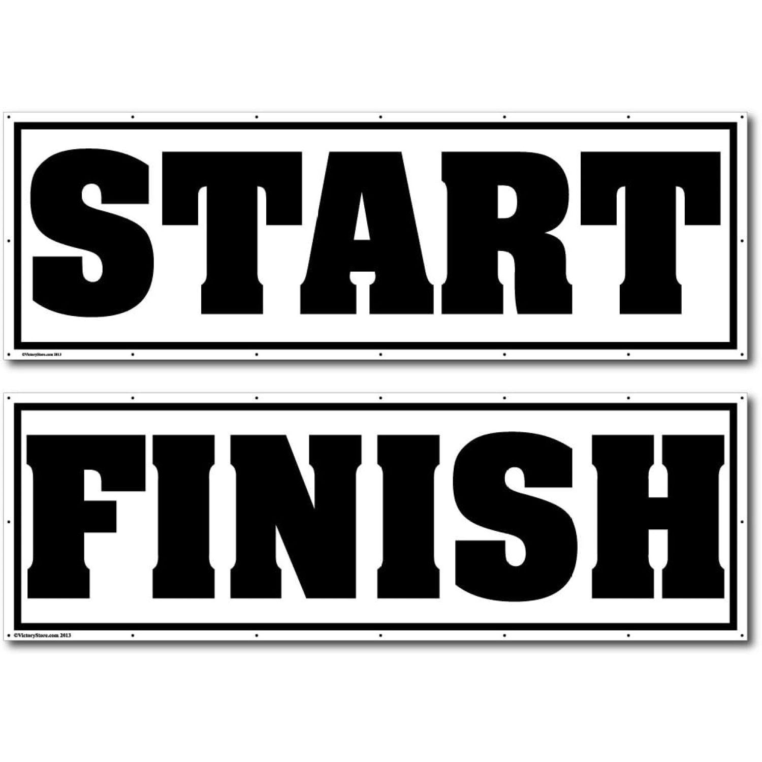 HElectQRIN Race Banner 4 feet x 12 feet Start and Finish Banner Set of 2, with Grommets for