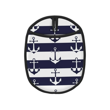 

Pofeuu Anchors Print Silicone Pot Mat Mitten With Hanging Loop Heat Resistant Oven Mitts Non-Slip Bbq Baking Smoking Potholders