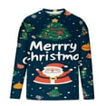 thumbnail image 5 of Blusas y camisas de manga larga con cuello redondo para hombre, con estampado navideño, de manga larga y cuello redondo, para cubrir la cabeza., 5 of 5