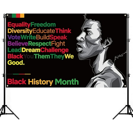 Image of Black History Month Photo Booth Backdrop | African American Heritage Festival Theme | Durable Polyester Material | Perfect for Parties & Birthdays