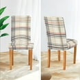 thumbnail image 3 of Yayeee 4 Pack Dining Chair Covers Stretch Parson Chairs Slipcovers Seat Protector, Beige Plaid Pattern, 3 of 6