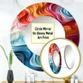 thumbnail image 3 of Designart "Illusory Depth In Multicolor Op Art" Op Art Multicolor Large Round Mirror - Round Bedroom Mirror Wall Decor - Modern Round Printed Mirror - 23" x 23", 3 of 6