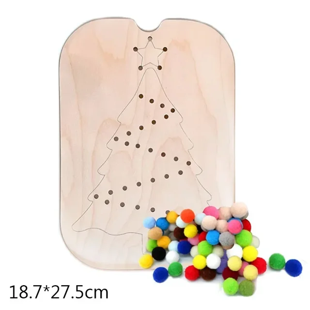 Bandeja sensorial Montessori para niños, juego de mesa, árbol de Navidad de madera, clasificador de colores de bellota, juguetes educativos de entrenamiento para educación temprana