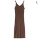 thumbnail image 1 of Vestido Con Cuello En V Sin Mangas De Punto Color Sólido Vestido Largo Y Delgado Sexy, Marrón, L Scienceny AP001368-11B, 1 of 7
