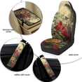 thumbnail image 5 of Xoenoiee Cardinal Butterfly Flower Leaves Print Car Seat Covers Full Set for Women Waterproof Car Seat Belt Cover, Center Console Cover, PU Leather Car Accessories 5 Pack, 5 of 7