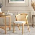 thumbnail image 2 of SAFAVIEH Edan Mid-Century Polyester Solid Dining Bistro Chair, Natural/White, 2 of 13