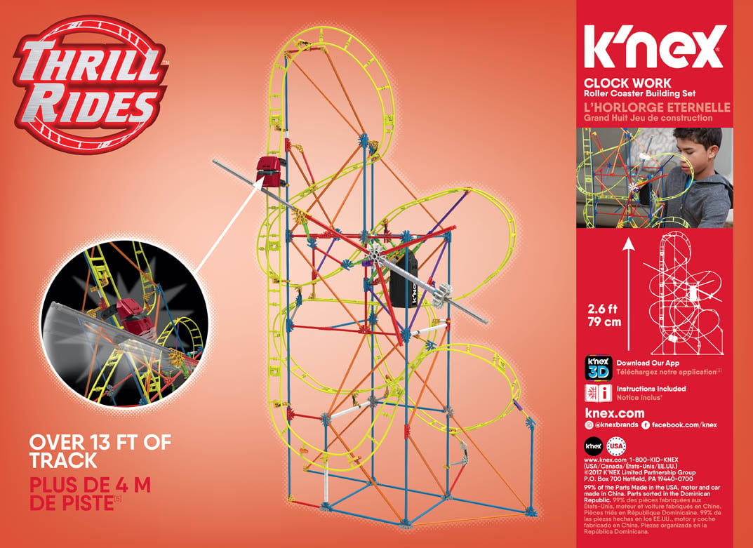 K'NEX 15406 Thrill Rides Clock Work Roller Coaster Building Engineering for sale online 