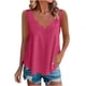 thumbnail image 3 of TaTaai Solid Color Women Tank Top Palace Lock Wave Edge Sleeveless Irregular V Neck Breathable Non See-through Machine Washable No Fading Casual Fashion Daily Top Gift, 3 of 8
