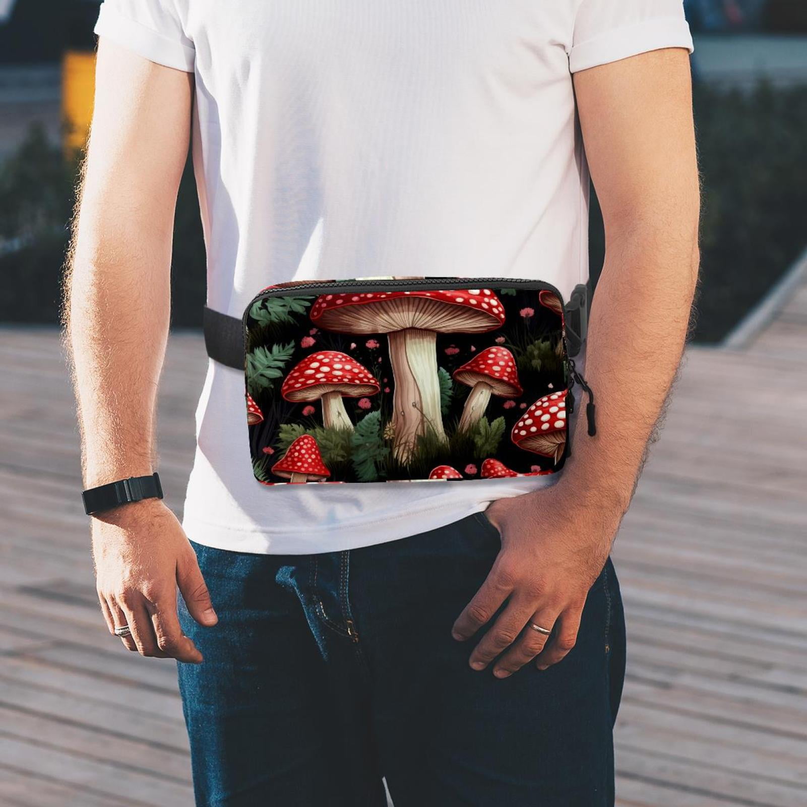 Mushroom Waist Pack Running Belt Fanny Packs Lightweight Adjustable with Extension Strap Unisex