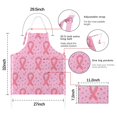 thumbnail image 7 of Pink Breast Cancer Ribbon Floral Apron-Garden Aprons for Women with Pockets-Cotton Linen Waterproof Kitchen Cooking Gardening Aprons Adjustable for Kitchen,Cooking,BBQ and Salon 32"x27", 7 of 7
