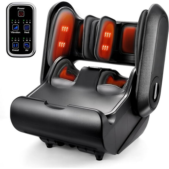 Easezen 2 in 1 Shiatsu Foot Massager Machine, Foot and Calf Massager with Adjustable Heat, Relaxation Gifts for Women Men, Fits up to Size 14