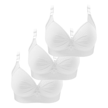 Baodmurt Plus Size Bras for Women Lounge & Sleep Underwire Wireless Lingerie  Underwear  White 40B