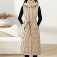 thumbnail image 6 of FNFHFY Women's Long Puffer Vest Hooded Lightweight Sleeveless Quilted Jackets Thick Warm Winter Gilet Coats with Belt & Pockets, 6 of 6