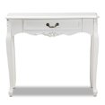 thumbnail image 3 of Baxton Studio Gabrielle Table Console en Bois 1 Tiroir Fini Blanc, 3 of 9