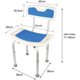 thumbnail image 3 of Asiento de ducha con respaldo Bath aid, taburete de baño ergonómico, regulable en altura esquí esquí Gafas de esquí, 3 of 5