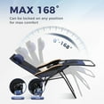 thumbnail image 6 of YEXJ Oversized XXL Padded Zero Gravity Lawn Chair Anti Gravity Lounge Chair Foldable Recliner 30" Wide Seat Outdoor Camp Chair for Poolside Backyard Beach, Support 400lbs, Blue, 6 of 9